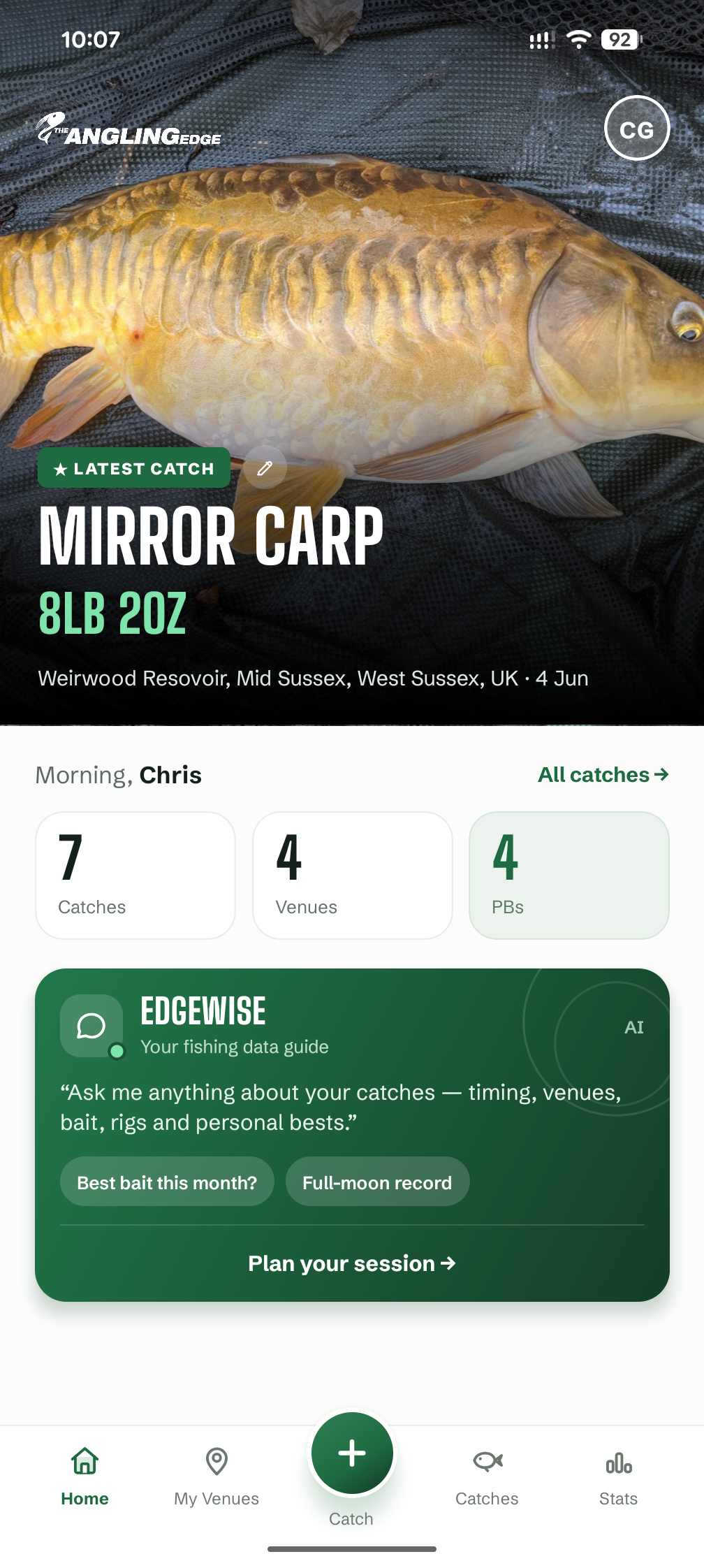 App home screen